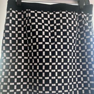 White House Black Market Black and White Checkered Skirt.  Size 8.